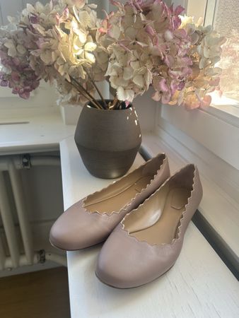Chloe Ballerinas Leather Scalloped Pink EU 37