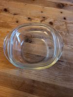 Kleine Glasauflaufform mit Deckel, Jenaer Glas