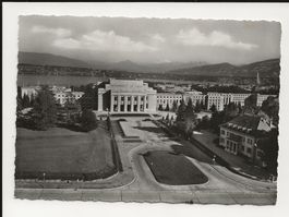 AK 1957 Palais des Nations Genf Ansicht mit Mont-Blanc