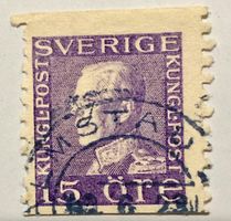 Briefmarken aus Schweden König Gustav V. gestempelt