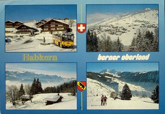 Cartoline postali: HABKERN Skilift - Postauto – Usato da Jona venduto da philajona