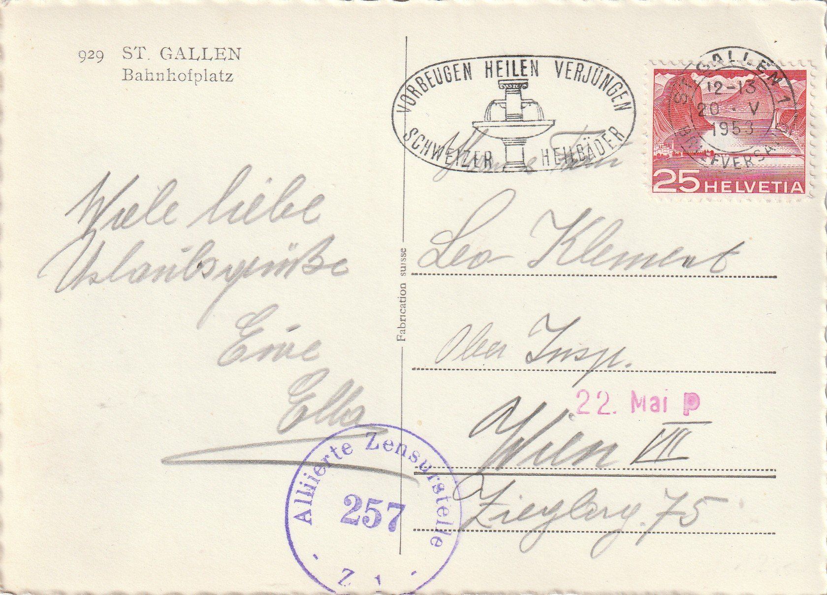 Cartoline postali: St. Gallen Bahnhofplatz – Usato da Rorschacherberg venduto da fratovi2 1