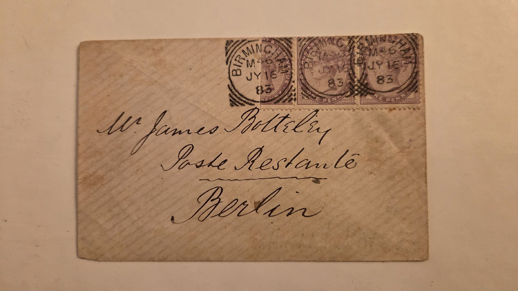 Alle Briefmarken: Briefchen mit One Penny Halbierung von 1883! – Gebraucht aus Chur von Rayont2