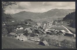 Gstaad, Teilansicht mit Strassenpartie
