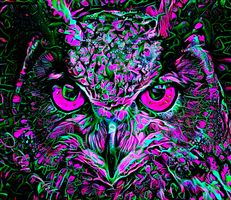 Wandtuch - Eule Pink UV Aktiv