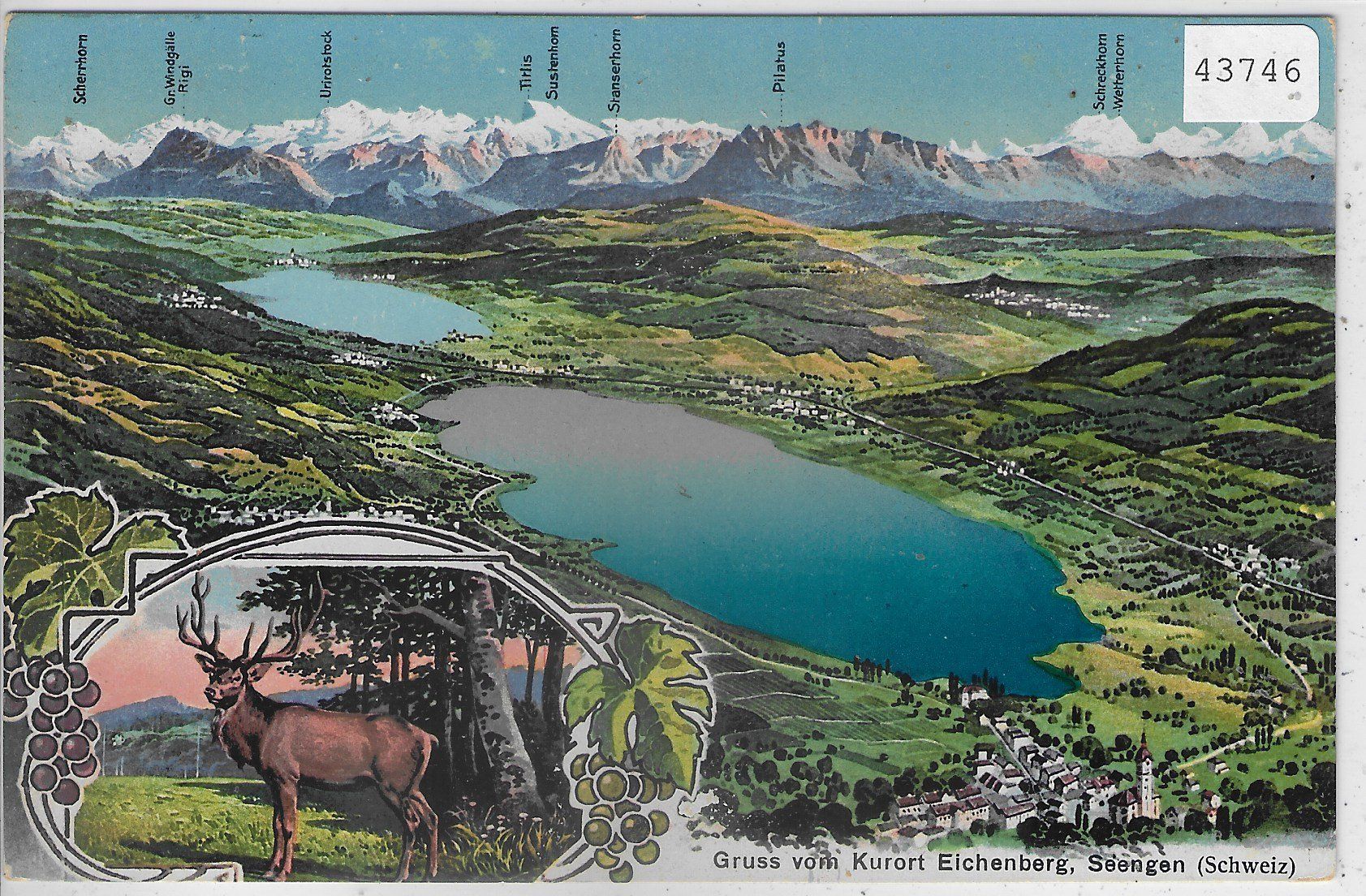 Cartoline postali: Gruss vom Kurort Eichenberg - Seengen - Litho – Usato da Ettingen venduto da Kartenplanet