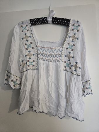 Pepe Jeans Damen Tunika in weiss Grösse M bestickt