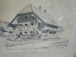 Alte Zeichnung Schulhaus Unter-Küttigkofen, 🖼️🏠