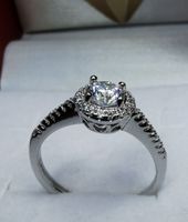 Bague argent avec diamant de moissanite 0,5 ct certifié GRA