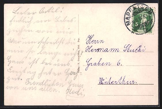 Cartes postales: AK Biel, Technikum im Ortsbild, 1914 – D'occasion à Berlin par bartko-reher 1