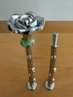ETAGERE STANGEN  ROSE MIT GLASBEAD  SILBER FÜR  2 EBENEN