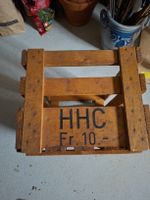 Harasse Holz massiv antik beschriftet