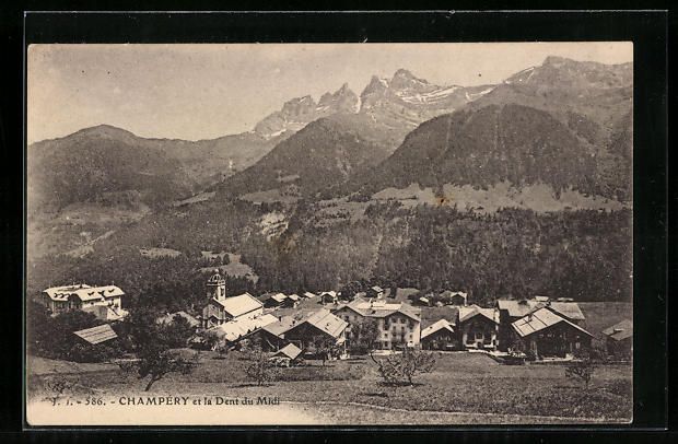 Cartoline postali: Champéry, Champéry et la Dent du Midi – Usato da Berlin venduto da bartko-reher