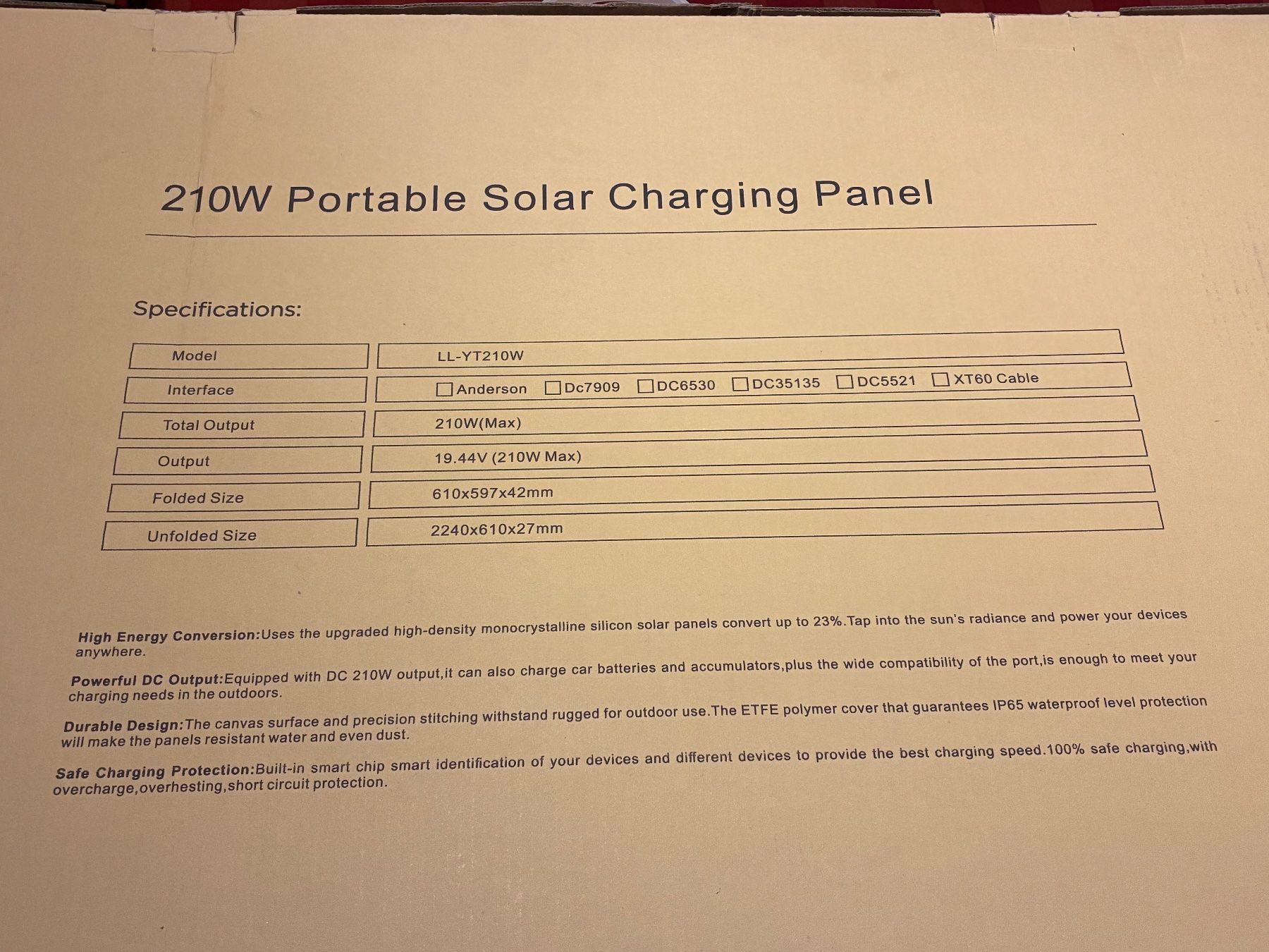 Solargeräte und Solarprodukte: Faltbares Solarpanel 210 Watt – Neu und originalverpackt aus Cordast von Suisseheinz 4