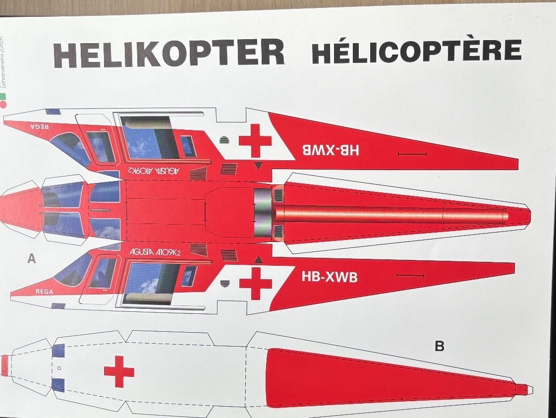 Kit di modellismo & Modellini statici: Modellbogen Helikopter Agusta – Usato da Rüti ZH venduto da Meke 2