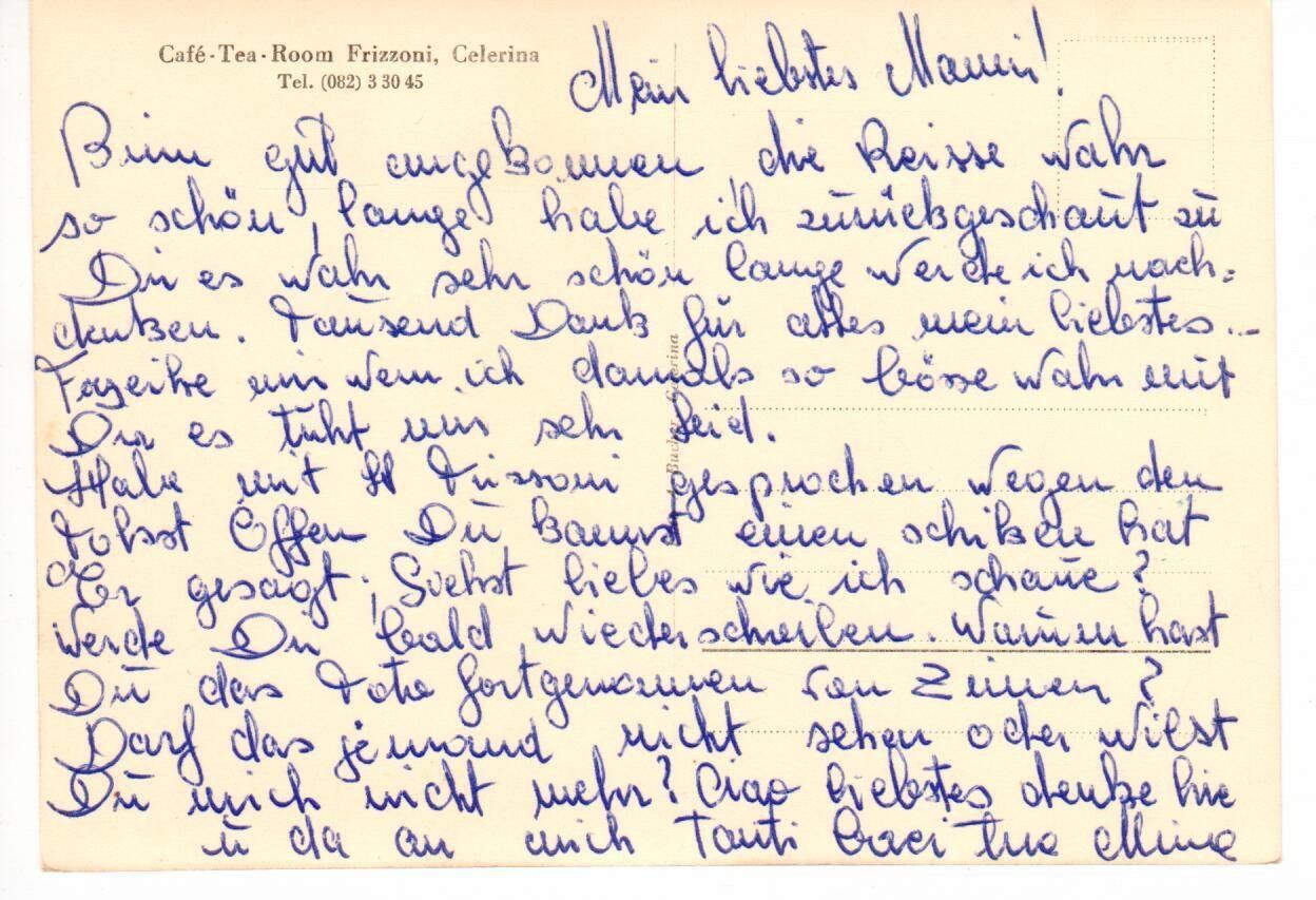 Cartoline postali: Café Tea Room Frizzoni Celerina – Usato da Wolhusen venduto da Curver9 1