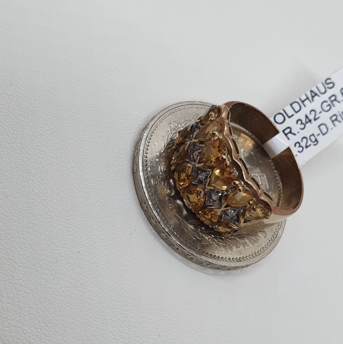 Anelli: Echt 8K Gold Diamant - Citrin Ring – Usato da Luzern venduto da Luzern-Goldhaus 3