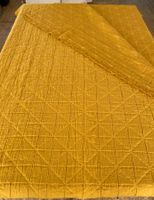 Jaquard Baumwolle, mehrlagig, senfgelb, 120 x 330 cm.