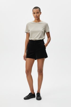 Zadig&Voltaire Shorts Samt Schwarz Gr. 36 high waist
