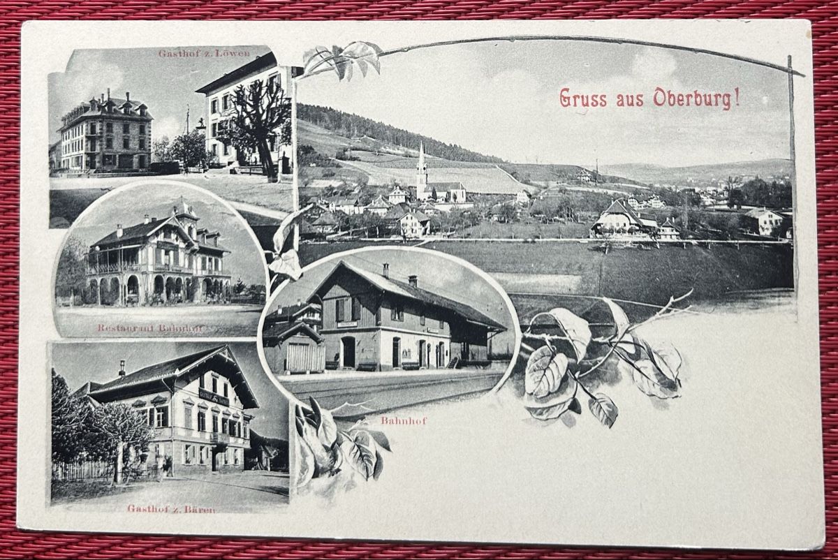 Cartoline postali: Gruss aus Oberburg 4-Bildrig  – Usato da Horw venduto da Tellbub