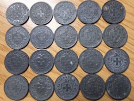 Lot 1 Rappen 1942/46 - Lot 20 Stück!