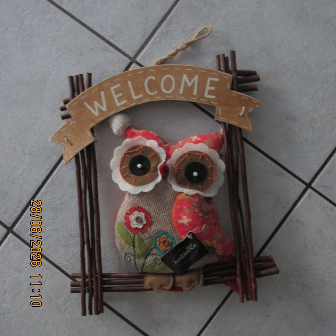 Tutte le decorazioni: Dekohänger Eule mit Willkommensschild handgemacht neu – Nuovo (secondo la descrizione) da Galgenen venduto da Forflowers