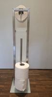 WC-Garnitur aus Chromstahl und Glas mit WC-Rollenhalterung