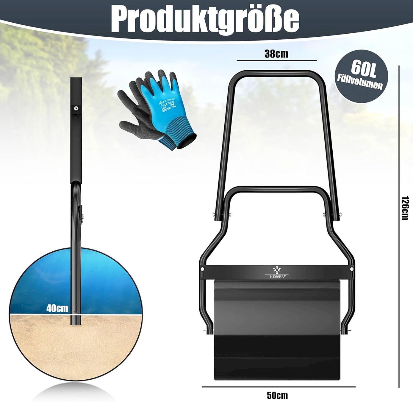 Attrezzi per la lavorazione del suolo: KESSER Rasenwalze 60l 50cm schwarz – Nuovo e nell'imballaggio originale da Bottighofen venduto da zaap 1