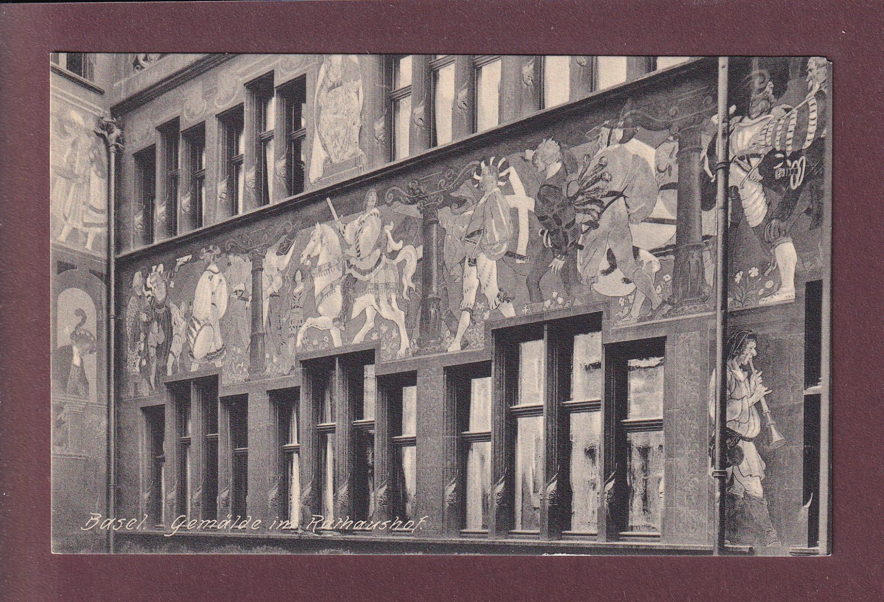 Cartoline postali: BASEL - Rathaus - Gemälde – Usato da Pully venduto da nicecards
