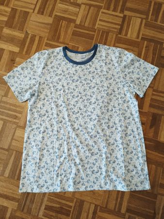 ISA Bodywear Damen Pyjama T-Shirt Gr L blau weiss neu