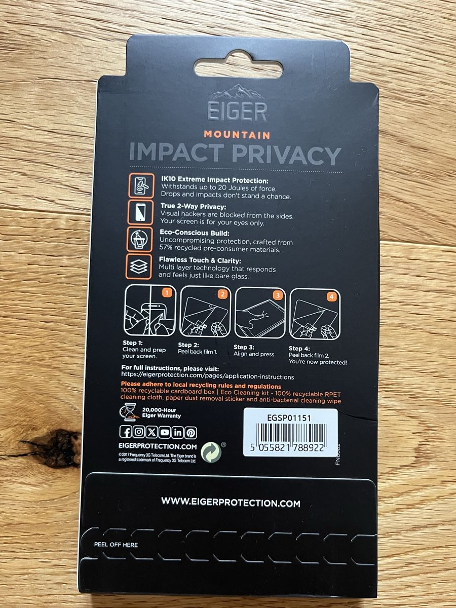 Lackretusche & Schutzfolien: Eiger Impact Privacy Screen Protector for iPhone 14/13/12 Ne – Neu und originalverpackt aus Wattwil von Luna8 1