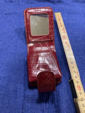 Rote Leder CHNY Tasche Geldbörse Kroko-Optik