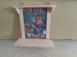 Wandregal "Hühner" für das Puppenhaus  ca. 7.5 x 5.5 x 2 c