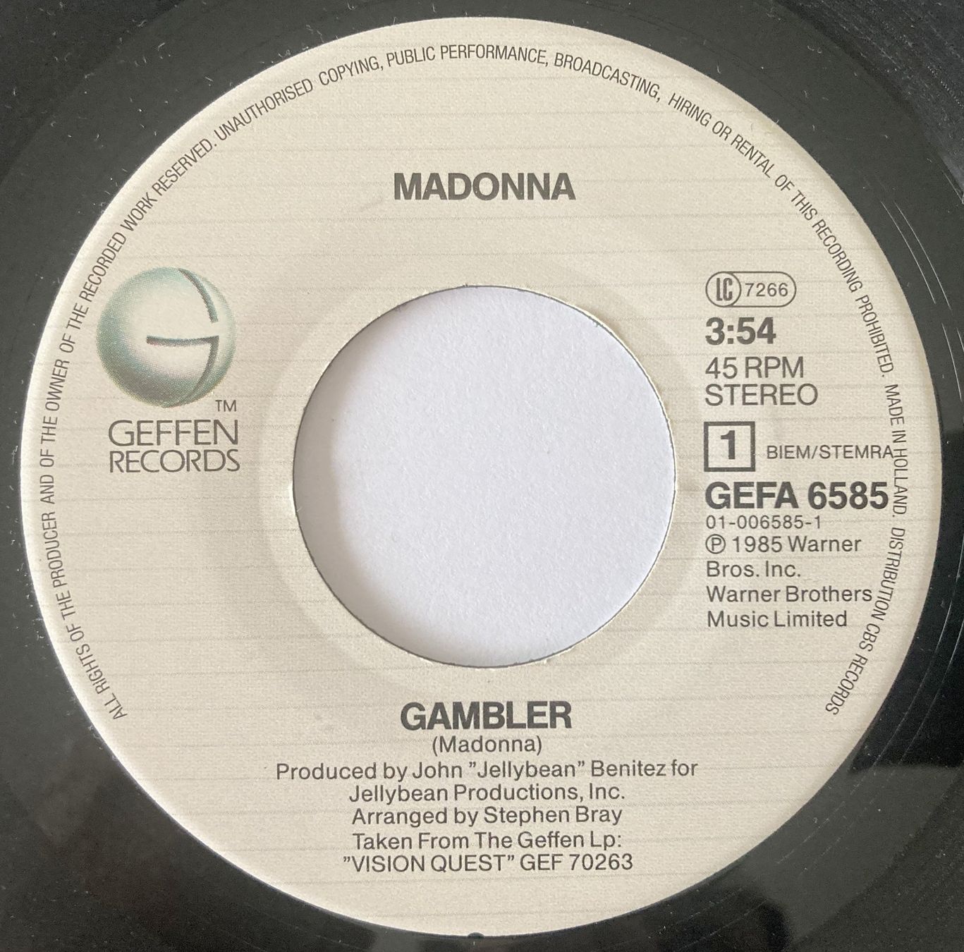 Dischi in vinile: MADONNA - GAMBLER – Usato da Bottens venduto da hotter-than-hell 2