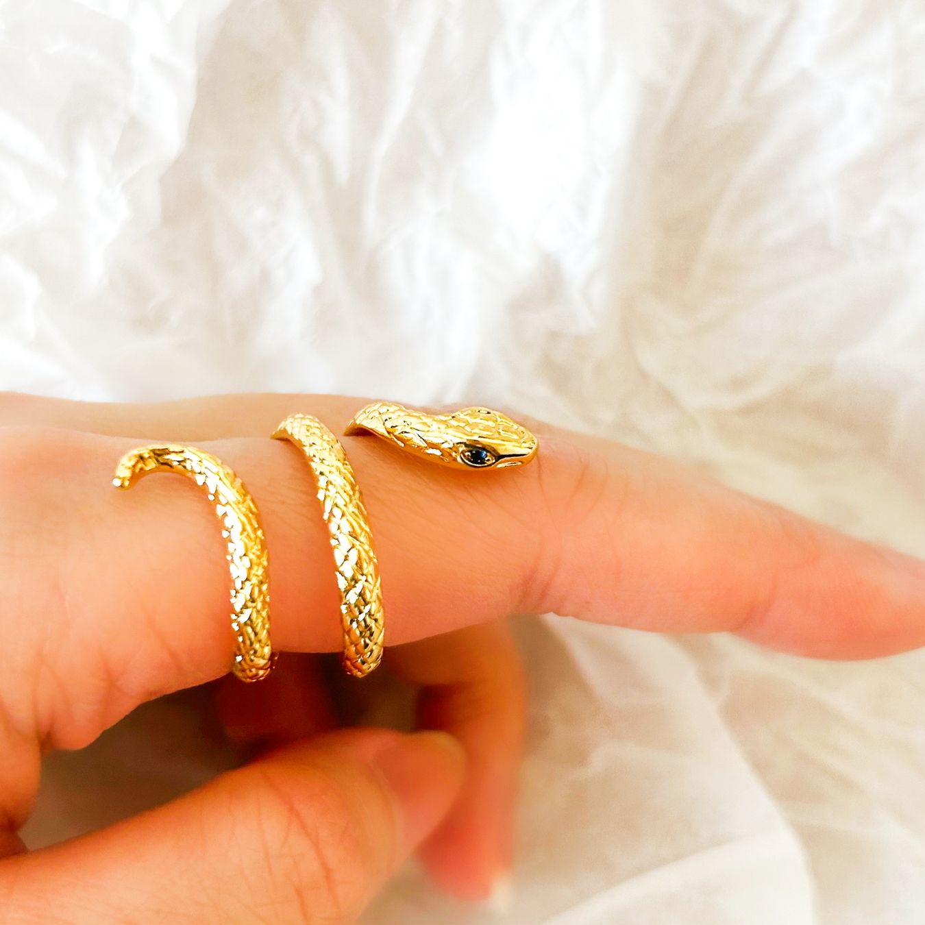 Anelli: Snake Ring - 18k gold plated with zirconia – Nuovo e nell'imballaggio originale da Romanshorn venduto da KikisClothing 3