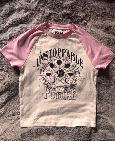 Tally Weijl Croptop weiss/pink mit Grafik