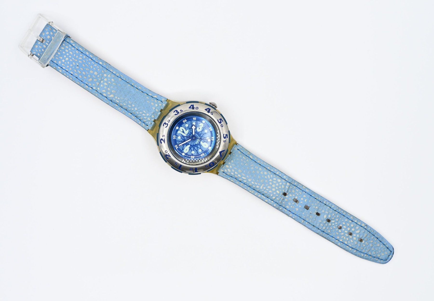 Swatch Orologi: Swatch Scuba 200, Blaues Lederband – Usato da Dürnten venduto da pema28 2