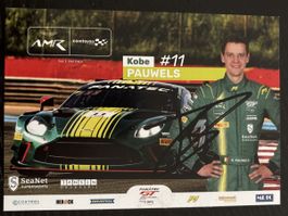 Kobe Pauwels Autogrammkarte signiert AMR #11 Fanatec GT