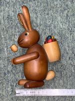 Räuchermännchen Osterhase mit Pfeife und Eierkorb Erzgebirge