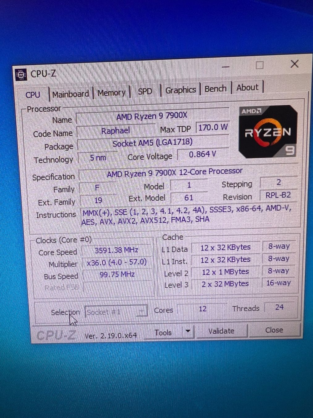 Componenti elettronici: AMD Ryzen 9 7900X AM5 Prozessor – Usato da Mellingen venduto da dmi_nps2 1