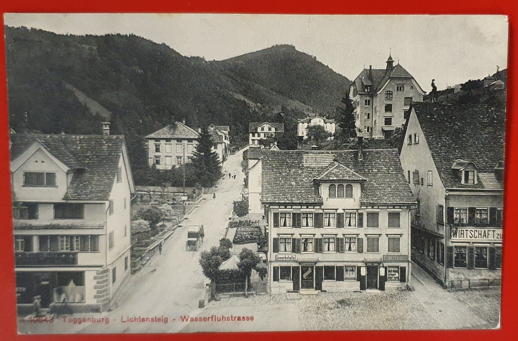 Ansichtskarten: Liechtensteig 1912 - Wasserfluhstrasse – Gebraucht aus Kreuzlingen von Rschweiz1