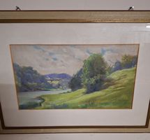 Gemälde Öl Landschaft von A.Haas. b. 1900 Schweizer