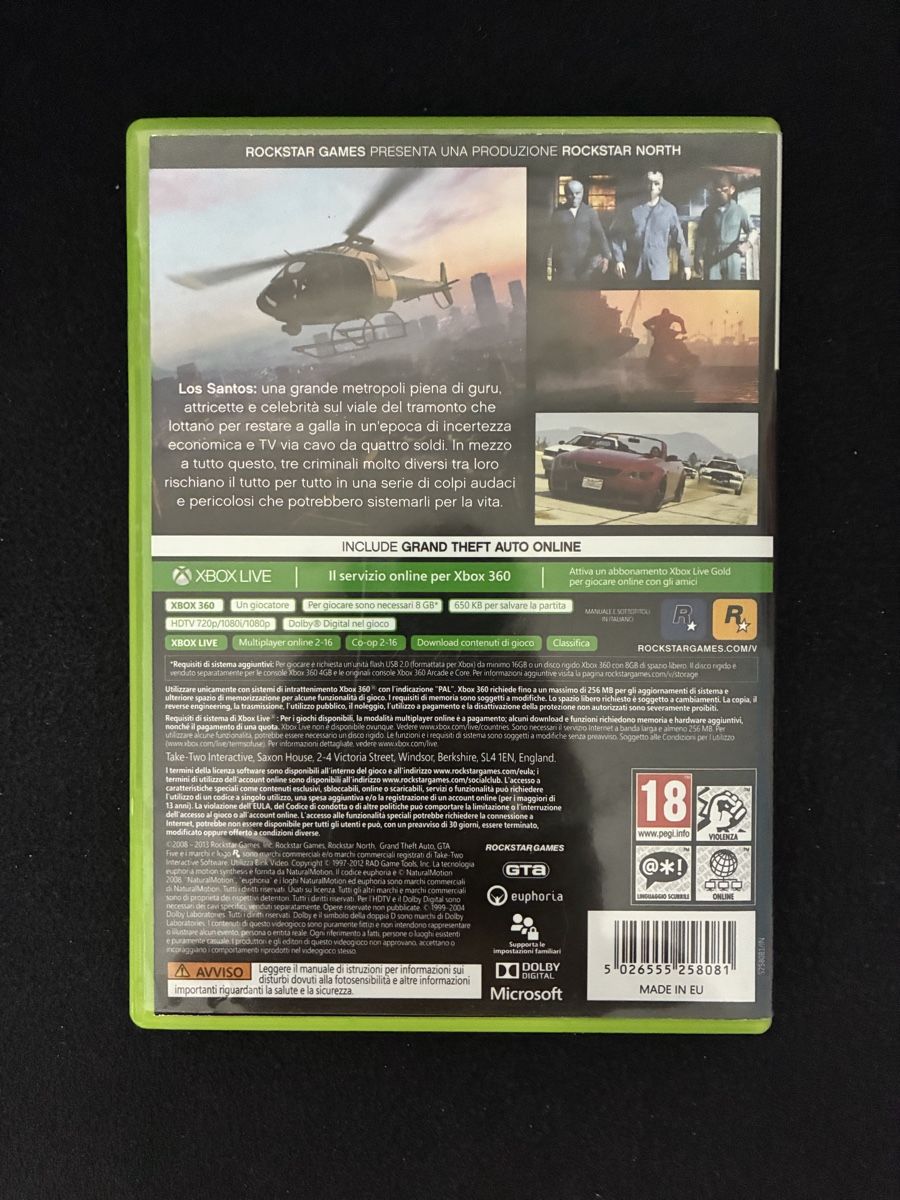 Microsoft Jeux: Grand Theft Auto V Xbox 360 gioco con mappa COMPLETO – Neuf (Voir description) à Taverne par nad02026 1