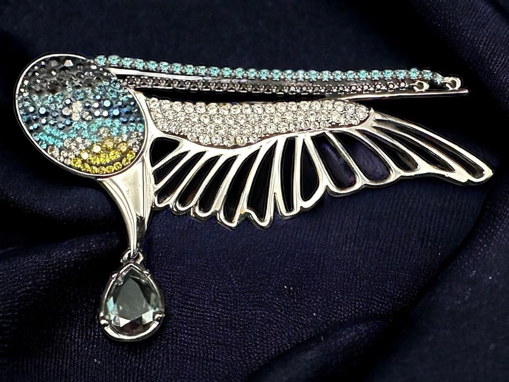 8502 Vintage Swarovski Kristallen Brosche 46mm