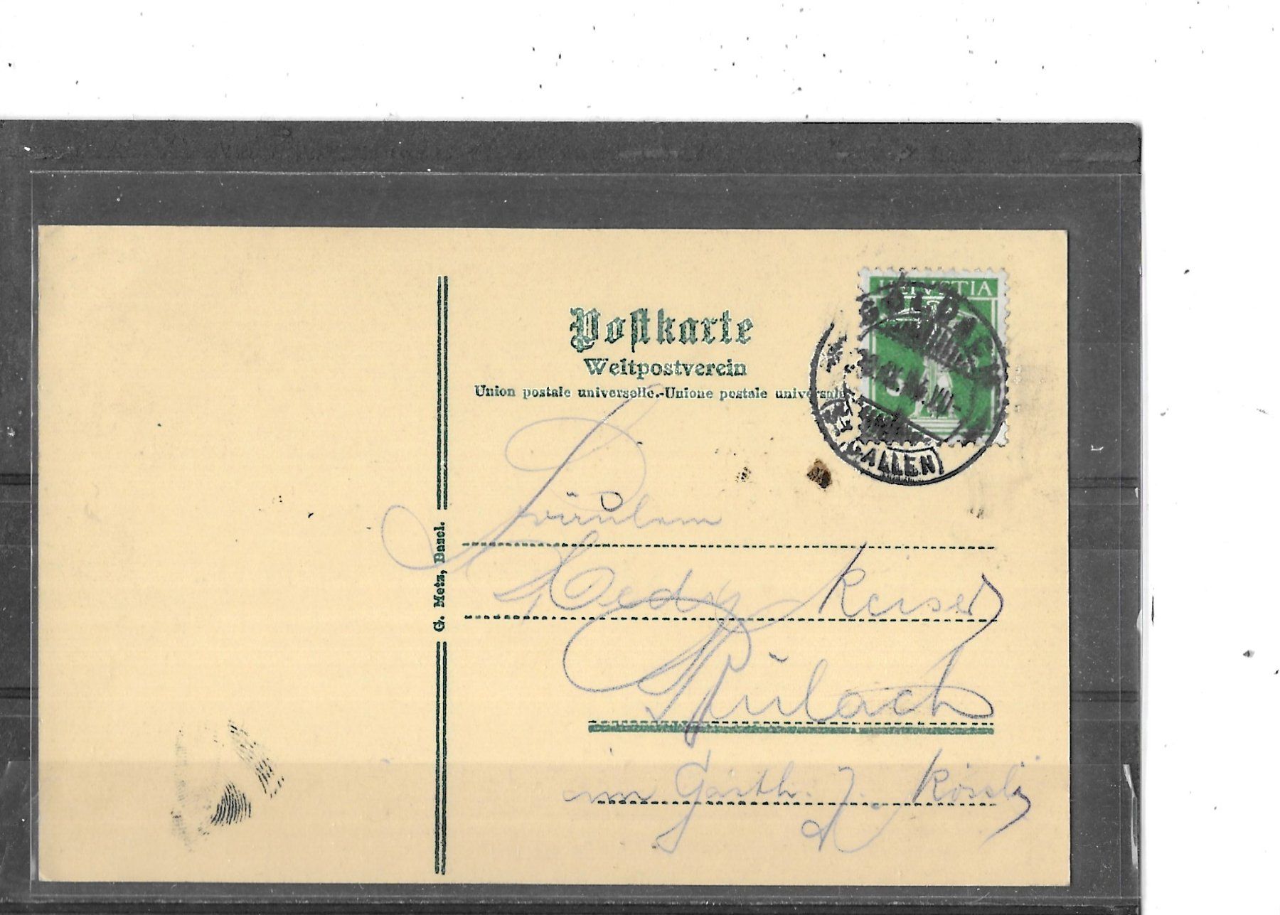 Cartoline postali: SG Goldach 1914 Blumenstrasse – Usato da Schocherswil venduto da Wilare 1