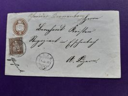 frankierter alter Brief von 1871 von CHAM - Steffisburg ??