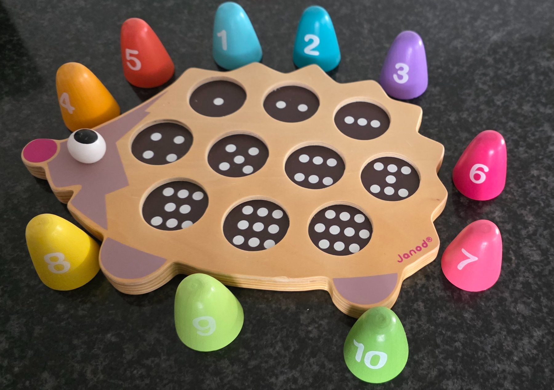 Janod Puzzle: Zahlen 1 - 10 / Puzzle aus Holz / Igel – Nuovo (secondo la descrizione) da Mümliswil venduto da muzimo 1