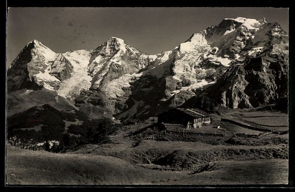 Cartoline postali: Mürren, Winteregg-Oberberg, Eiger, Mön – Usato da Berlin venduto da bartko-reher