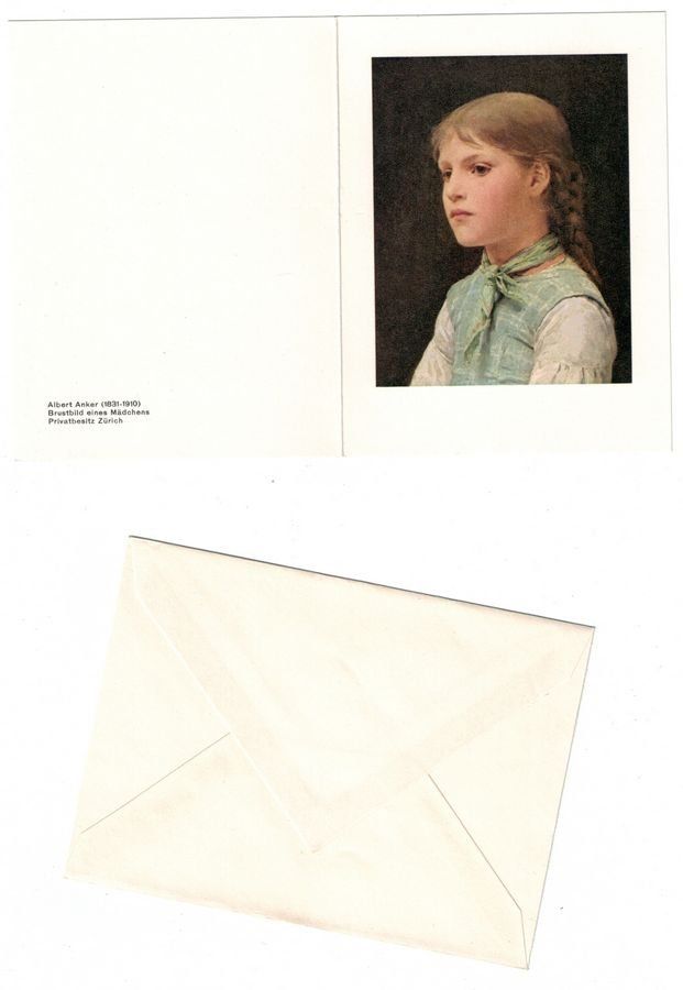 Cartoline postali: Kunst-AKs, 3 Doppelkärtchen Albert Anker mit Couverts – Usato da Frauenfeld venduto da POML 1