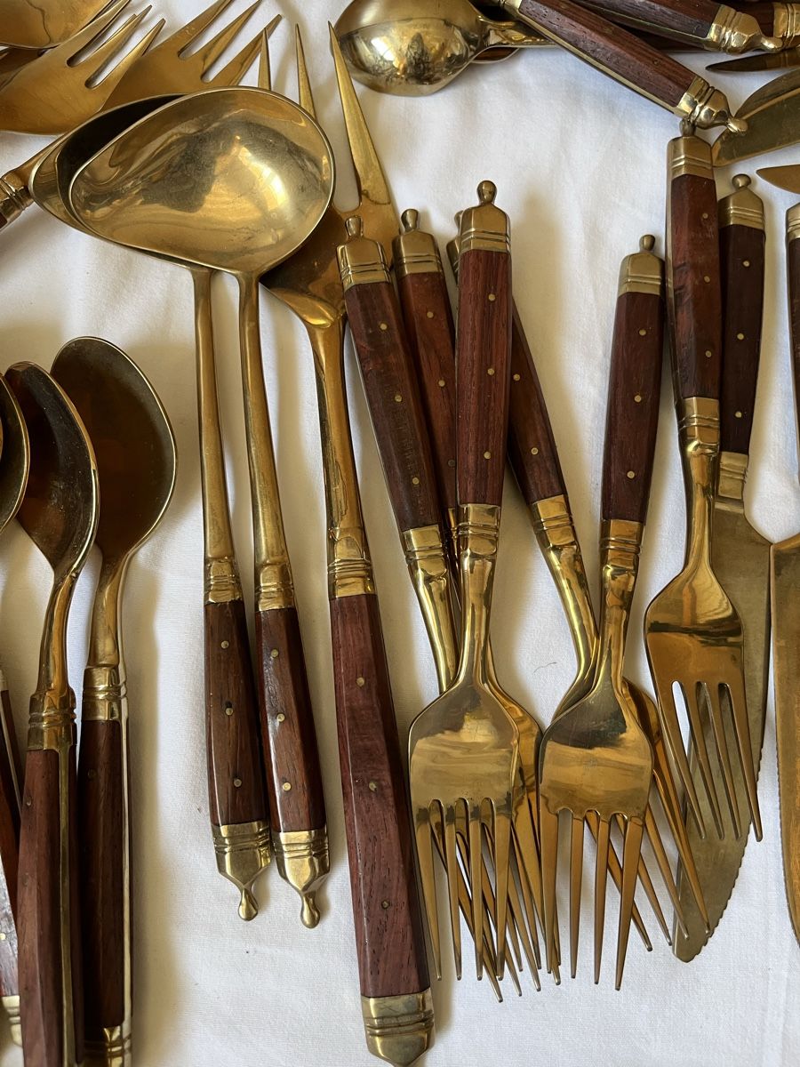 Bestecksets: GALLO Leonardo Besteck Bronze Rosenholz – Gebraucht aus Münchenstein von Sozial_Labor_Brocki 2